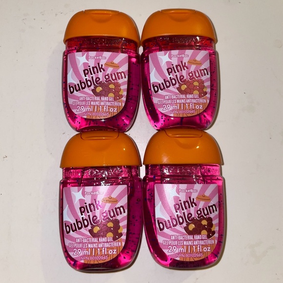 Bath & Body Works Other - Bath & Body Works 4x Pink Bubble Gum Hand Sanitizer Gel 1oz Pocketbac New